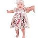 dressvip Red Christening Baptism Newborn Embroidered Satin Lace and Ribbon Dress (3-6months)