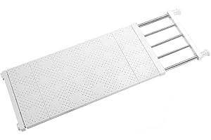 JONASHER Erweiterbares Schrankregal Kleideraufbewahrung Rack Spannstange Heavy Duty Schränke Organizer DIY Kleiderschrank Kleiderbügel Trennwand Halter - Weiß