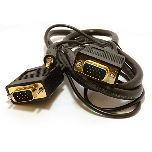 PC Laptop Zum HD LCD LED Plasma TV 15 Polig VGA Mit Klinkenstecker Audio Kabel 1 m - 5