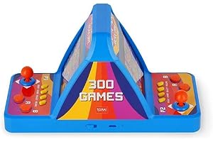 Legami - Mini Videogioco Arcade 2 Giocatori, Videogioco Luci e Suoni, 300 Giochi Testa a Testa, Doppio Schermo TFT 2,8'', Lingua Inglese, Cavo USB Incluso, Dimensioni 8.7 x 11 x 20 cm