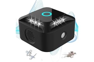WARDBES Ultraschall Mäuseabwehr 360°, 3 Arbeitsmodi Nagetiermäuse Vertreiben Einstecken mit LED-Licht, 300 m² Reichweite Mäusevertreiber Rattenabwehr Innenbereich für Ratten Spinnenmotte Ameise