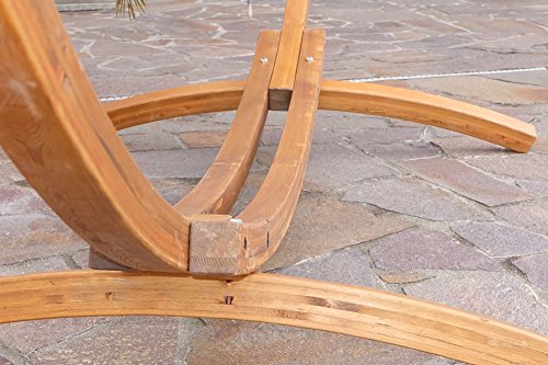 360cm Hängemattengestell GRENADA-BRAUN aus Holz Lärche mit Stab Hängematte NEU: mit gebogenem Stab von AS-S - 8