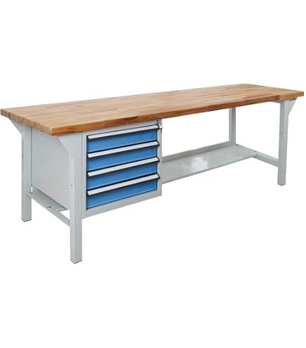 ADB Werkbank Arbeitstisch Werktisch Tisch 150 oder 200 cm Länge 75 cm Höhe Blau ADB Werkbank Arbeitstisch Werktisch Tisch 150 oder 200 cm Länge 75 cm Höhe Blau