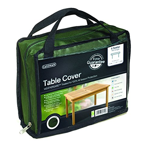 Gardman - Funda de Primera Calidad para Mesa de jardín de 6 plazas (Impermeable), Color Verde