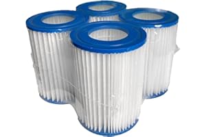 WYWZDQ Filterpatronen für Pool Typ II Pool-Filterkartusche für Bestway Filterkartuschen Größe 2, Spa Ersatz Aufblasbarer Poolreinigungsfilter für Schwimmbecken, 4 Stück