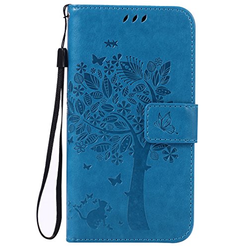 Leder Tasche für Samsung Galaxy J7 2016 SM-J710 / Samsung Galaxy J5 2016 SM-J510 Flip Case / Samsung Galaxy J3 2015/2016 SM-J310F SM-J320F Schutzhülle, Moon mood® PU Leder Tasche für Samsung Galaxy J7 2016 / Samsung Galaxy J5 2016 / Samsung Galaxy J3 2015/2016 Schutzhülle Leder Wallet Portemonnaie Kasten-Slot Baummuster Geprägt Abdeckung Stand Buchformat Unterstützung Magnetverschluss Kartenhalter Weichen TPU Innen Case - 2