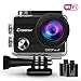 Action Cam 1080P Wi-Fi Full HD 12MP Sport-Kamera Crosstour 2' LCD 30M Wasserdicht 170° Ultra-Weitwinkel mit 2 wiederaufladbaren 1050mAh Batterien und Montage Zubehör Kit