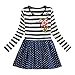 Produktbild OverDose Nettes Kleinkind Baby Kind Blumen Druck Stickerei-Prinzessin Party Kleid Bluse Dress Langarm T-shirts Party Kleid Mini Kleid (6T,B-Blau)