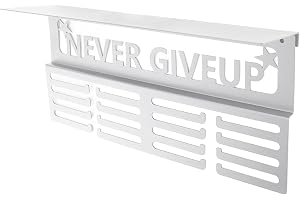 Medal Hanger Display, 16inch Trophy and Medal Display Shelf Metal Trophy Shelf Medal Hanger Holder Display Wall Rack Frame for Awards Ribbon Cheer Gymnastics Soccer