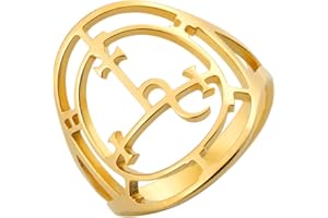 EUEAVAN Sigilo de Lilith Anillo para Mujeres Hombres Demonio Lilith Diosa Declaración Anillo Signo de Lucifer Pagano Brujería Mitología joyería Lilith Regalo