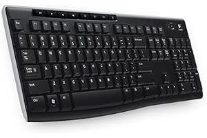 ‎LOGITECH Logitech K270 Wireless Keyboard, 2.4 GHz connection via USB Unifying receiver, 8 multimedia and Schortcut keys Splash-proof, 2-year battery life, QWERTY layout, Czech, Black
