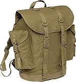 Klassische Vintage deutsche militärische Rucksack. Großes Hauptfach mit voller Größe interne Ärmeltasche und Klettverschluss