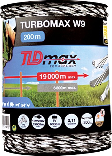 Preisvergleich Produktbild Kunststofflitze „TURBOMAX W9“ WEIDEZAUNLITZE TURBOMAX 200M 17141