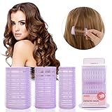 Lot de 8 bigoudis auto-agrippants pour coiffure de cheveux, petite, moyenne et grande taille, pour salon de coiffure, DIY, à domicile - Couleur aléatoire