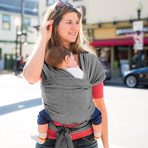 MTURE Babytragetuch, Babytrage für Männer und Frauen,Tragetuch Tragehilfe Sling Baby (Grau) - 3