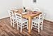 Produktbild Wooden Nature Esstisch-Set 347 inkl. 6 Stühle (weiß), Buche Massivholz - 160 x 90 (L x B)