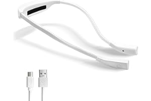 TOTHDATE White Neck Light for Knitting, 2 Lamp Beads 1000mAh USB Rechargeable Dimmable Neck Reading Light with 3 Light Modes, Hands Free Book Light for Knitting Repairing Sewing Craftwork Reading