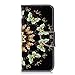 Produktbild Chreey Huawei P20 Hülle, Leder Handyhülle Flip Case Bunt Muster Handy Schutzhülle mit Brieftasche Kartenfach Magnetverschluss [Gold Schmetterling]