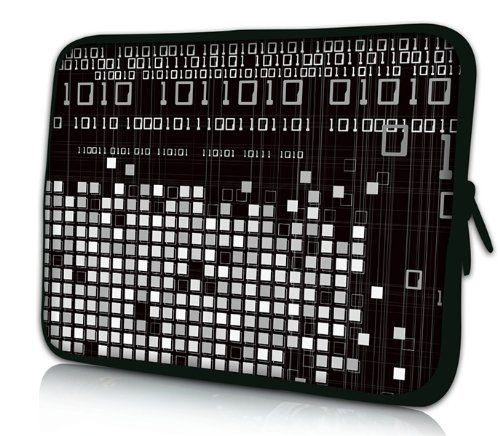 Luxburg® Design Laptoptasche Notebooktasche Sleeve für 17,3 Zoll (auch in 10,2 Zoll | 12,1 Zoll | 13,3 Zoll | 14,2 Zoll | 15,6 Zoll | 17,3 Zoll) , Motiv: Binärzahlen