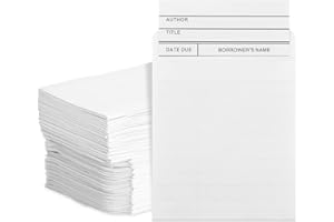 BEST PAPER GREETINGS 100 Pack Library Card Pockets Self Adhesive for Book Checkouts, CDs, DVDs, Classroom Supplies 3.5 x 4.5 inches (8.9 x 11.4 cm)