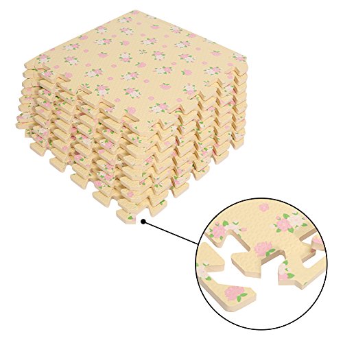 9 Stück Puzzlematten, Kinderspielteppich Wasserdicht Spielmatte Rutschfest Spielteppich Puzzle Kinderteppich Gymnastikmatte Trainingsmatte Bodenschutz Matten aus EVA-Schaum für Kinder und Babys Schlafzimmer Yoga Turnhalle Kinderzimmer Deko Für Innen und Draußen geeignet, 30 x 30 x 1,0 cm - 2