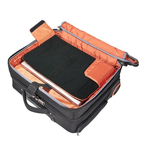 Everki Journey – Business Laptop Trolley mit anpassbarem Fach für Notebooks von 11 bis 16 Zoll (28–40,6 cm), Akten-Organisation, Bekleidungsfach, Trolley-Lasche und besonders leisen Rollen, Schwarz - 6