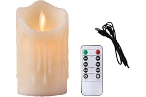 Bello Luna 4.9in Candela LED senza Fiamma A Forma di Onda Ricaricabile Ecologico Candela Vacillante Lampada Notturna Con Telecomando