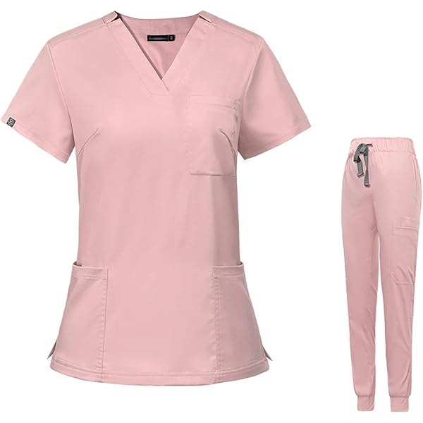 MISEMIYA - Verpakking 2 stuks - uniseks broek, elastisch, uniform, medische uniformen, uniformen, Zwart 68, M