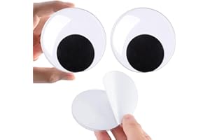 QTTVBTNA 2 Stück Große Selbstklebend Wackelaugen, 80mm Runde Wiggle Googly Augen, Riesige Googly-Augen Wackelaugen Selbstklebend Groß Augen für DIY Dekorationen(3.15 Zoll)