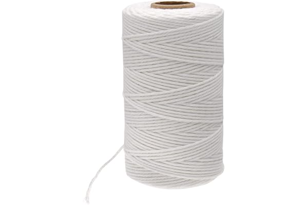 G2PLUS 100M Fil Macramé 2mm Macrame Corde Blanc Ficelle de Coton Naturel Corde de Coton pour Emballage Cadeau,Décoration,Loisirs Créatifs