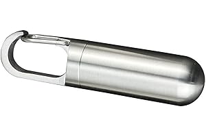 SPYMINNPOO Recipiente para Pastillas de Acero Inoxidable, Sellado, Impermeable, Portátil, Llavero, Pastillero, Llavero, Pastillero, para Viajes Al Aire Libre (Mini)