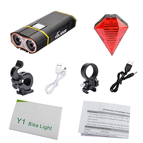 Gree Bike Light, Volador 5 Mode 1800 Lumen Super Bright Fahrrad Front Light 2 Cree 2-XML LED Fahrrad Scheinwerfer, wasserdicht wiederaufladbare Bike Scheinwerfer mit Free Diamond Form Cell Tail Lampe - 7