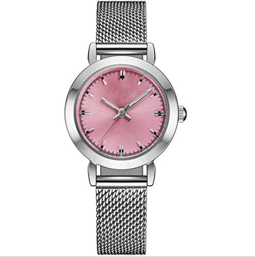Needle Clamps With A Round Quartz Watch Pointer Display Fashion Simple Ladies Watch Watch,Pink-OneSize