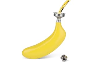 CYRANK 5 oz Fruta Banana en Forma de Whisky Licor Alcohol Botella de Bolsillo con Embudo, Acero Inoxidable A Prueba Fugas Bolsillo Alcohol Botella, Portatil petacas de alcohol petaca personalizada