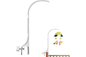VIKSAUN 24 Inch Baby Musical Crib Mobile Bed Bell, Holder Mobile Musical Berceau Bébé Infant Bed Decoration Cadeau Nouveau Née Nouveauné Fille Et Garçon Lit Pas de boite à musique (Blanc)
