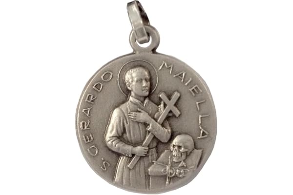 SAINT GERARDO MAIELLA MEDALJ I 925 SILVER - SKYDDSSAINT FÖR GRAVIDA KVINNOR - 100% GJORT I ITALIEN