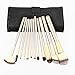 ShineMore Makeup Brush Set Perfect Gift For Ladies (12PCs come with a soft leather bag -2 colors) (Black)