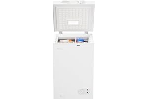 Tronitechnik® Gefriertruhe Kühltruhe BORGAR PRO mit 2in1 Gefrier- und Kühlfunktion | 110 Liter, 169kwh/Jahr, 85cm hoch, geringe Lautstärke | LED-Licht | Rollen | Kindersicherung durch Schloss | Weiß