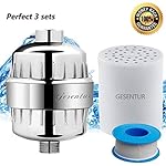 Gesentur&reg; Filtre Douche Chromé - Filtre de Douche Multi-étages Avec Cartouche de Filtre Remplaçable, Empêche les Cheveux et la Peau de Sécheresse, Supprimer le Chlore, le Métal Lourd et les Substances Nocives ( 20mm diamètre)