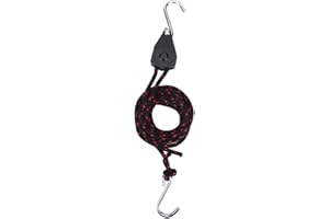 VGEBY Corda a cricchetto, gancio regolabile per kayak, canoa, barca, puleggia di bloccaggio con fiocco di poppa legante cinghia di ancoraggio