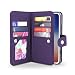Produktbild Gear Beast iPhone X Geldbörse Fall, Flip Cover Dual Folio Fall PU-Leder Schutz Hülle Slim 7 Kartenfächern, inkl. ID Holder-Innentaschen Wristlet für Damen und Herren mit Bonus Displayschutzfolie violett violett