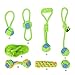 Produktbild YDBHMM Hund Seil Spielzeug Set, 8 Stück Molar Reinigung Zähne Ball Seil Pet Puzzle Training Spiel Aggressive Kauen Interaktion