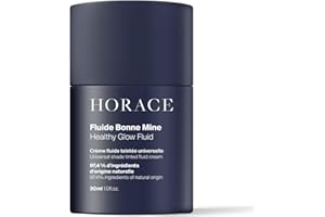 HORACE Healthy Glow Fluid for Men – Tinted Fluid Cream – Universal Shade for All Skin Types – 97% Organic & Natural Ingredients – No Parabens, Silicones, or Mineral Oils – 30 ml