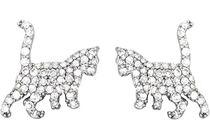 Baobei femmes chat boucles d'oreilles simples 925 en argent Sterling zircon cubique chat boucles d'oreilles élégantes bijoux fins pour femmes filles