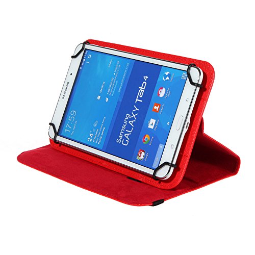 Universal Rotation Tasche für Tablet Modelle in 7, 8 oder 10 Zoll Größe Case Schutz Hülle Cover (7 Zoll, Rot) - 3