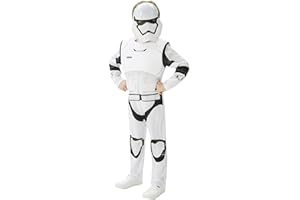 RUBIE'S Lucas Rubies - Star Wars Officiel - Costume de Storm Trooper - Déguisement Enfant Taille 9-10 Ans - Combinaison avec Armure Rembourrée et Masque - Parfait pour Jeunes Recrues Impériales