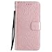 Produktbild DENDICO Galaxy S6 Edge Plus Hülle, Premium Leder Wallet Tasche Etui Sonnenblume Prägung Hülle mit Magnetverschluss, Flip Brieftasche Handy Schutzhülle für Samsung Galaxy S6 Edge Plus - Roségold