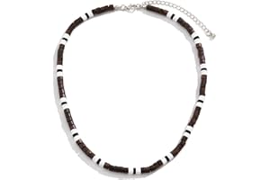 OSUWLSI Colliers pour hommes avec perles en bois, colliers pour hommes élégants, couleurs mélangées, colliers de style unique pour hommes (40 + 7 cm)