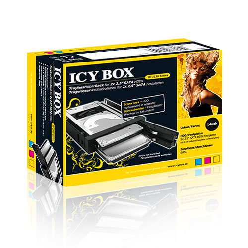 Icy Box IB-2226StS Wechselrahmen für 2x 2,5″ (6,35 cm) SSD/HDD für 1x 3,5″ Schacht, HotSwap, Aluminium/Kunststoff (schwarz) - 5