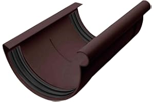 Conector de canalón semicircular, PVC NW 100 Marrón oscuro Conector de canalón, fácil montaje enchufable, Made in Germany INEFA